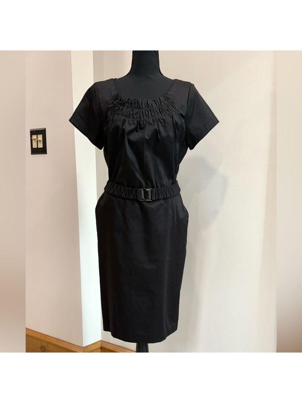 Calvin Klein NWT Black Dress with Belt Detail Size 12